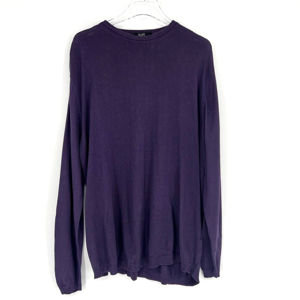 Raffi‎ Sweater Mens L Purple Pullover Crew Neck Long Sleeve Classic Basic